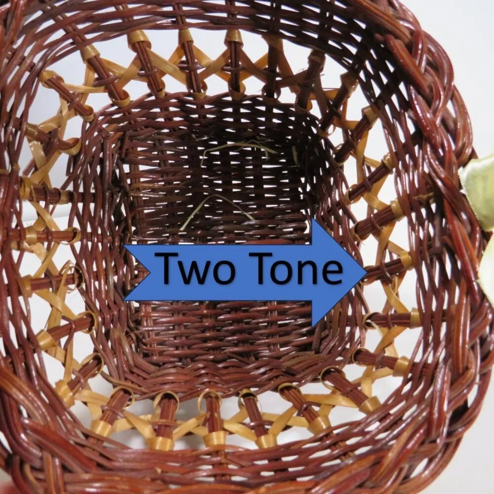 dark brown cane wicker basket Two Tone spring Easter Basket